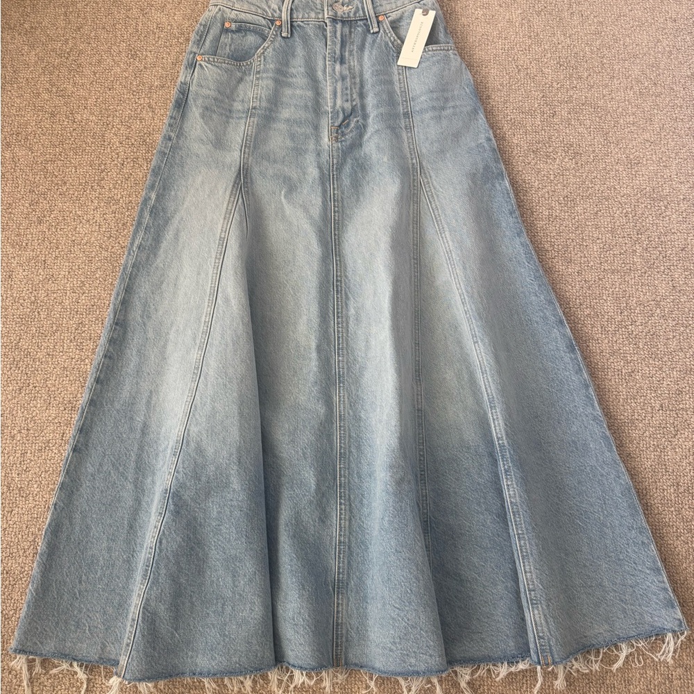 MOTHER Light Blue Denim Maxi Skirt